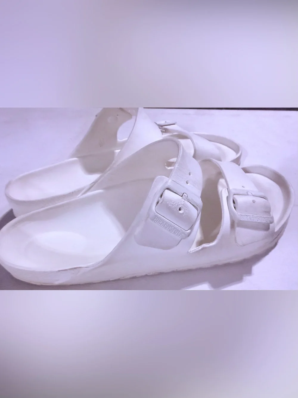 Birkenstock Arizona White Double-Strap Men’s Slide Sandals Size-46